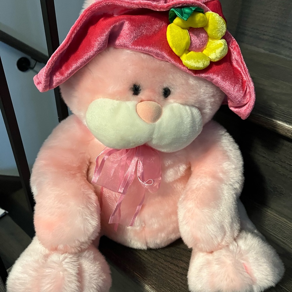 Large pink bunny plush new with tags retail $115